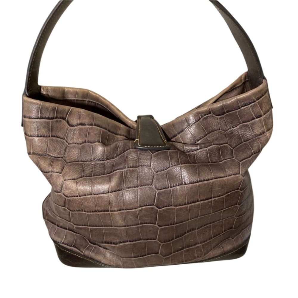 DOONEY & Bourke Belvedere Croc Logo Lock Hobo SHOULDERBAG tote HOBO - Picture 3 of 8
